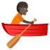 🚣🏿 person rowing boat: dark skin tone display on JoyPixels